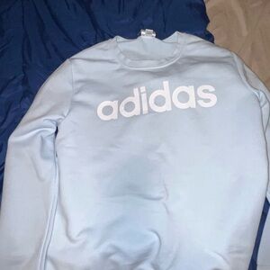 Adidas Sky Blue Crewneck with White Logo